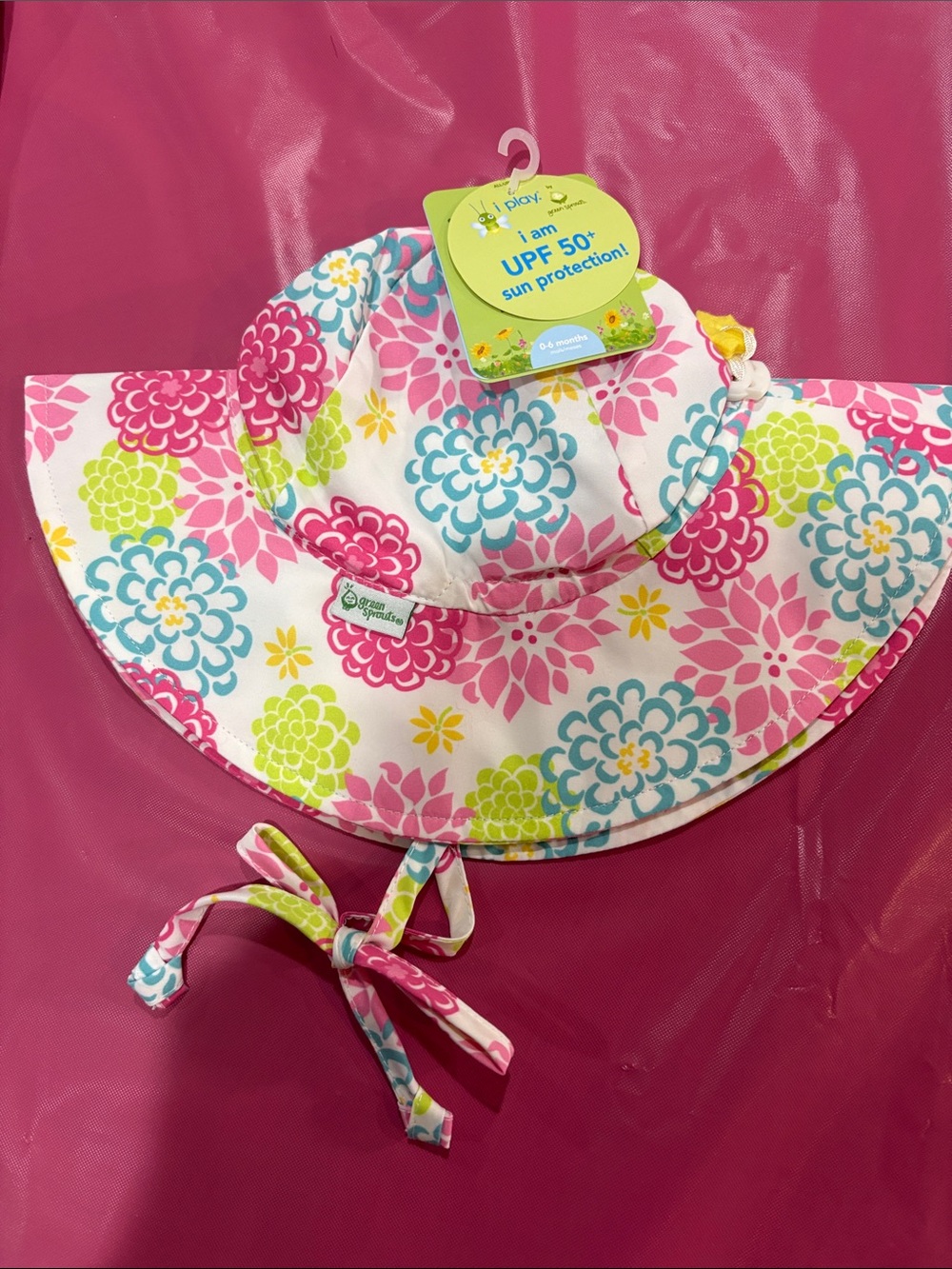 i play. Floral Sun Hat in Pink, Blue & Green